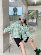 【现货】人人皆可棋盘格 绿色90绒，其它，欧尼蒂