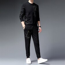 CA9811钱塘2020-2春秋新款百搭帅气中青年男士长袖套装P152，男装休闲套装，钱塘207-2