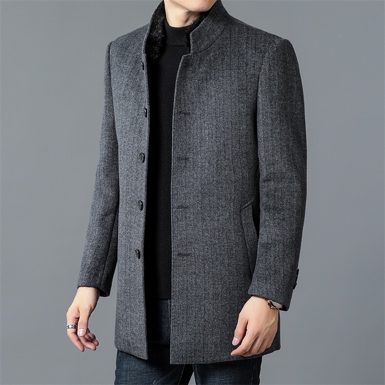 ZL11209秋冬2023年男士新款毛呢大衣羽绒内胆可脱卸呢子外套P330,男装毛呢大衣,电商B360