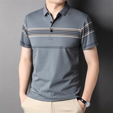 短袖男士T恤2023夏季新款翻领宽松时尚潮流百搭休闲男装上衣图片