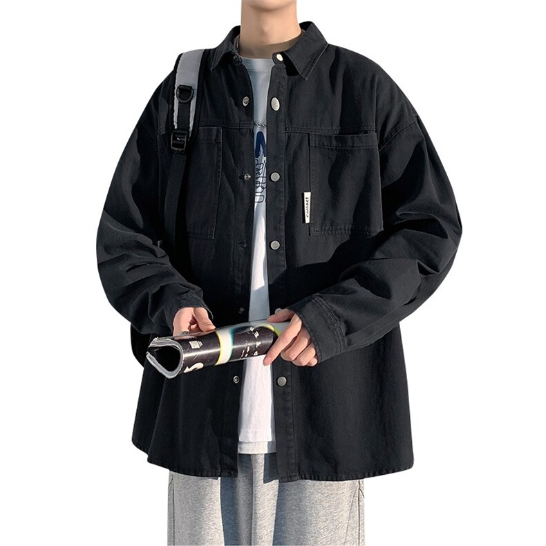 工装夹克男士春秋季新款设计感痞帅宽松潮牌翻领休闲衬衫大码外套,男装夹克,星座1210-1