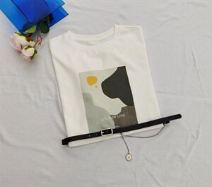 色块印花腰带T,其它,BD