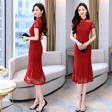 2022年夏季新款礼服裙蕾丝连衣裙，女装连衣裙，金典明美