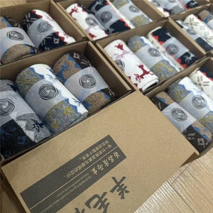 2025秋冬百搭时尚简约男士小鹿提花袜子图片