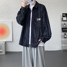 衬衫男秋季新款港风宽松灯芯绒扎染长袖衬衣CS3097-P42，男装衬衫，星座214-3