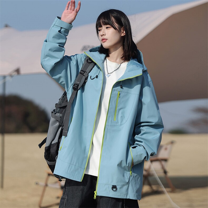 新款男女高品质户外登山服青少年学生冲锋衣夹克外套JK6633-P48,男装夹克,电商B306