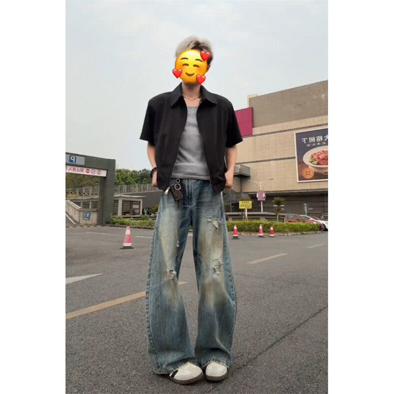 【有货】CK201CC-特P50复古做旧绣染破洞弯刀牛仔裤男女,男装牛仔裤,星座1007（原301D）