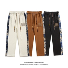 抖音品质菠萝格面料宽松休闲裤潮小熊印花B315-K23395-p45控58，男装休闲裤，电商B315