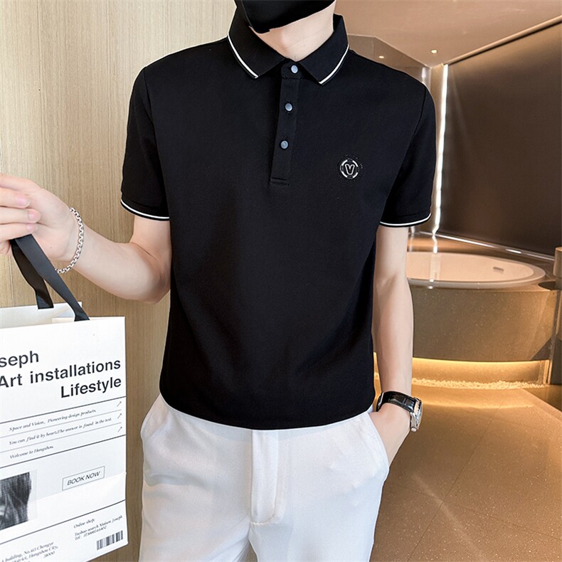 工艺款2026夏季短袖T恤翻领Polo衫高品质潮流上衣T0269-P55,男装T恤,电商D342