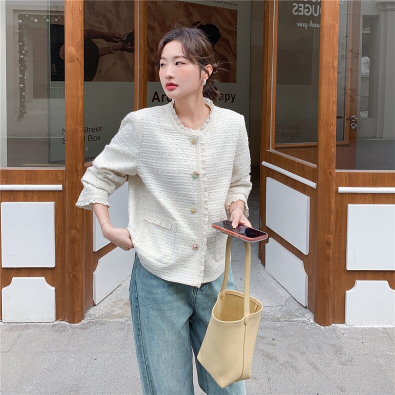 新品，蕾丝拼接小香风短外套 W671 P185 K298图片
