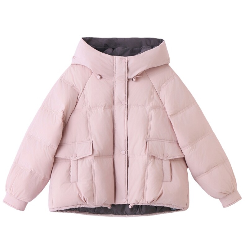 现货新款东大门加厚保暖羽绒服百搭连帽面包服女装外套女,女装羽绒服,网红馆