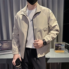 秋装新款社会小伙时尚工装夹克男店主外套男JK93-P78控128黑色，男装夹克，星座301B-1