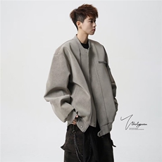 2026美式复古机车皮衣高级感外套痞帅街头飞行夹克Y1037-P89网图，男装夹克，电商B245