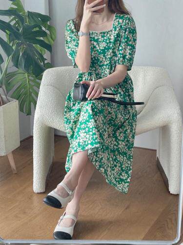 方领珍珠连衣裙，女装连衣裙，TVMV(4F)