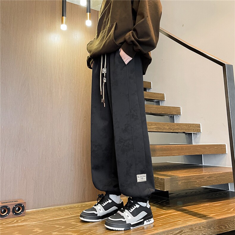 8XL-M痞帅脏脏束脚休闲卫裤男春季大码裤子KZ022特价P40,男装休闲裤,电商B312