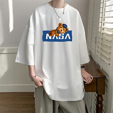 NASA春夏季七分袖t恤男大码五分袖男短袖中袖Q11247-P30，男装T恤，电商A040