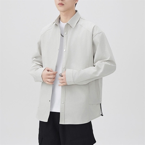 秋季纯色长袖衬衣男宽松落肩质感衬衫外套DSA157B-CS4500-P50图片