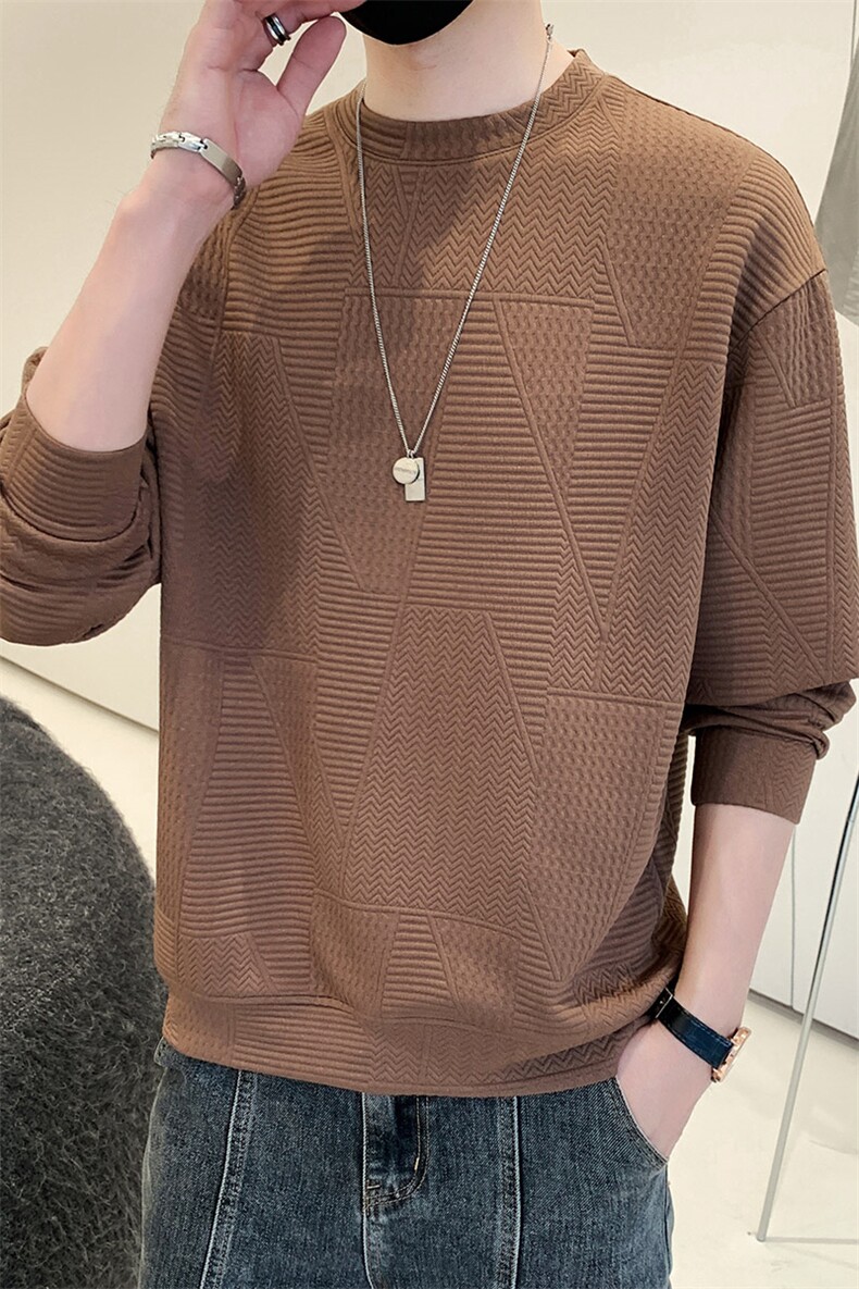 M-8XL秋季胖男生圆领提花卫衣男59,男装卫衣,星座209