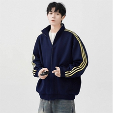 得物二开卫衣光板三条杠开衫卫衣情侣款现货DS-C323-1-W3103-P50，男装卫衣，电商C323-1