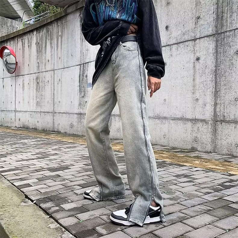 牛仔裤男夏季潮大码休闲裤子高街N8088P55图片