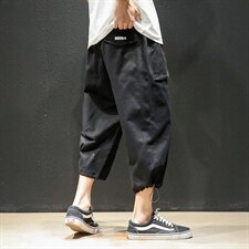2021夏季新款日系大码休闲裤马切达宽松工装男七分裤K377-P45，男装休闲裤，电商A001