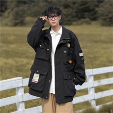美式潮牌宽松休闲工装外套男春季新款多口袋飞行员夹克W8076-P80，男装夹克，星座512-4
