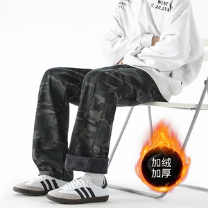 秋冬迷彩加绒裤男女同款高级感拼接 XZ201- 7082 加绒P55 常规45图片