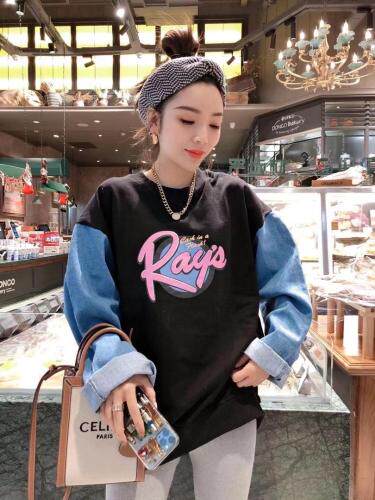 欧版拼牛仔卫衣，女装卫衣/绒衫，一杭