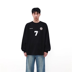 脏染运动球服卫衣男插肩长袖t恤工装休闲棒球上衣潮WY51P47，男装T恤，星座1013-5