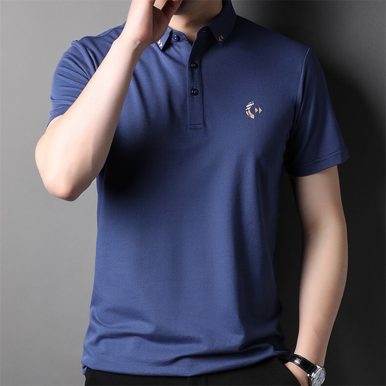 新款男装2024年新款POLO衫短袖商务休闲潮流男装纯色上衣P58,男装T恤,钱塘6003A(原)4033A