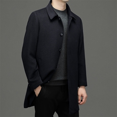 CSYM98898钱塘2020-2冬季厚款商务休闲中年男士羊毛大衣P230，男装毛呢大衣，钱塘207-2