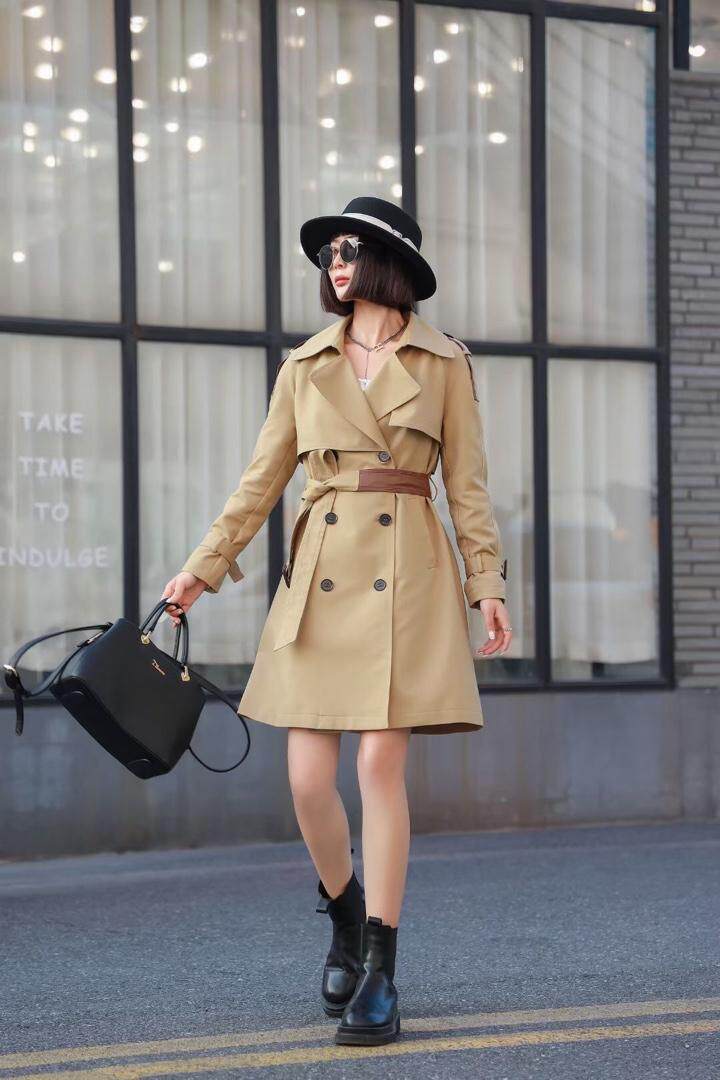 中长款收腰风衣，女装风衣，YO\VLF雅洛菲