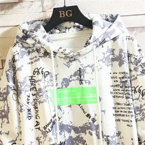 703-W195 秋冬薄绒帽衫 数码印花潮流卫衣图片