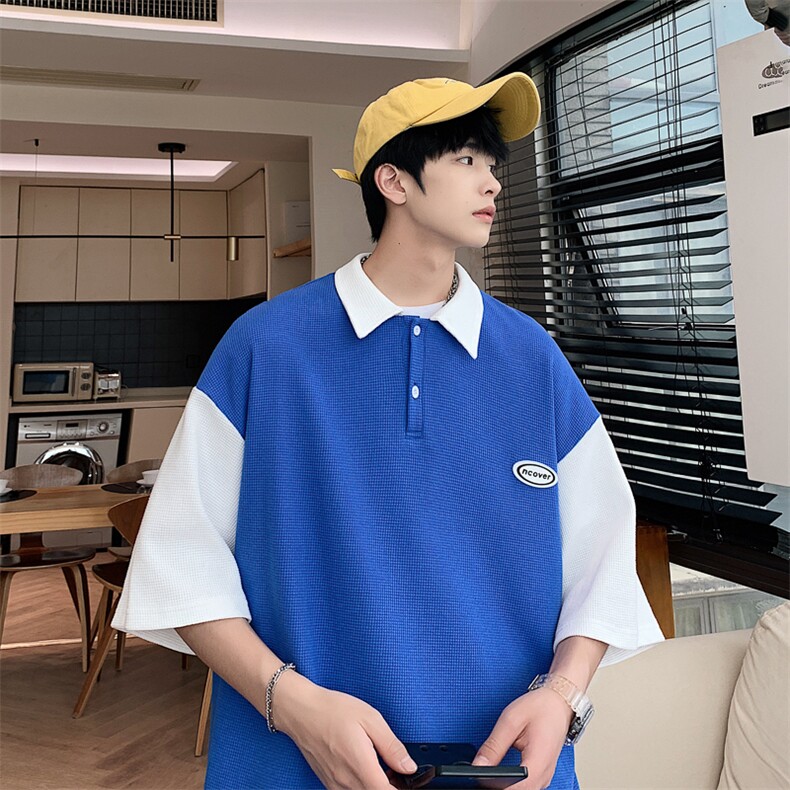 特P38控68华夫格POLO衫夏季中性风短袖T恤上衣PL221，男装Polo衫，电商B370