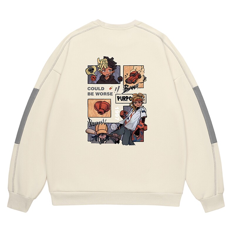 2025春季新款圆领印花长袖卫衣A068-MLWY19-TP40，男装卫衣，电商A068