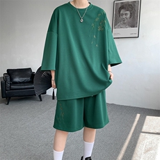 【深度库存】TZ2419-P60控78大码刺绣中式风套装~已注册图案，男装休闲套装，电商D232
