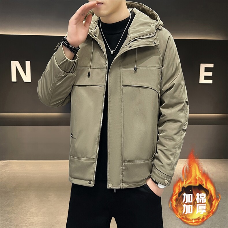 秋冬加棉加厚大码外套男士帅气连帽夹克潮流时尚男棉衣ZY803-P80,男装棉衣,星座310B-3