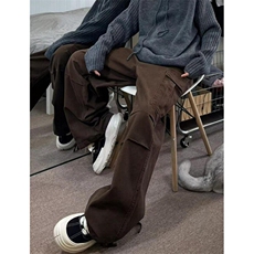 日系简约工装裤男春秋做旧水洗休闲宽松多口袋阔腿裤KQ133，男装休闲裤，星座1116A（原606A-3）