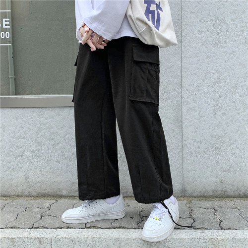 抽绳工装裤男士ins潮牌束脚裤炸街宽松潮流百搭直筒休闲K0723-p35,男装休闲裤,星座1008-1