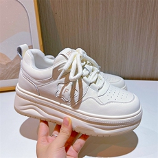 真皮小白鞋女2023秋季新款女休闲鞋增高厚底鞋低帮板鞋女星星女鞋，女鞋休闲鞋，电商A223
