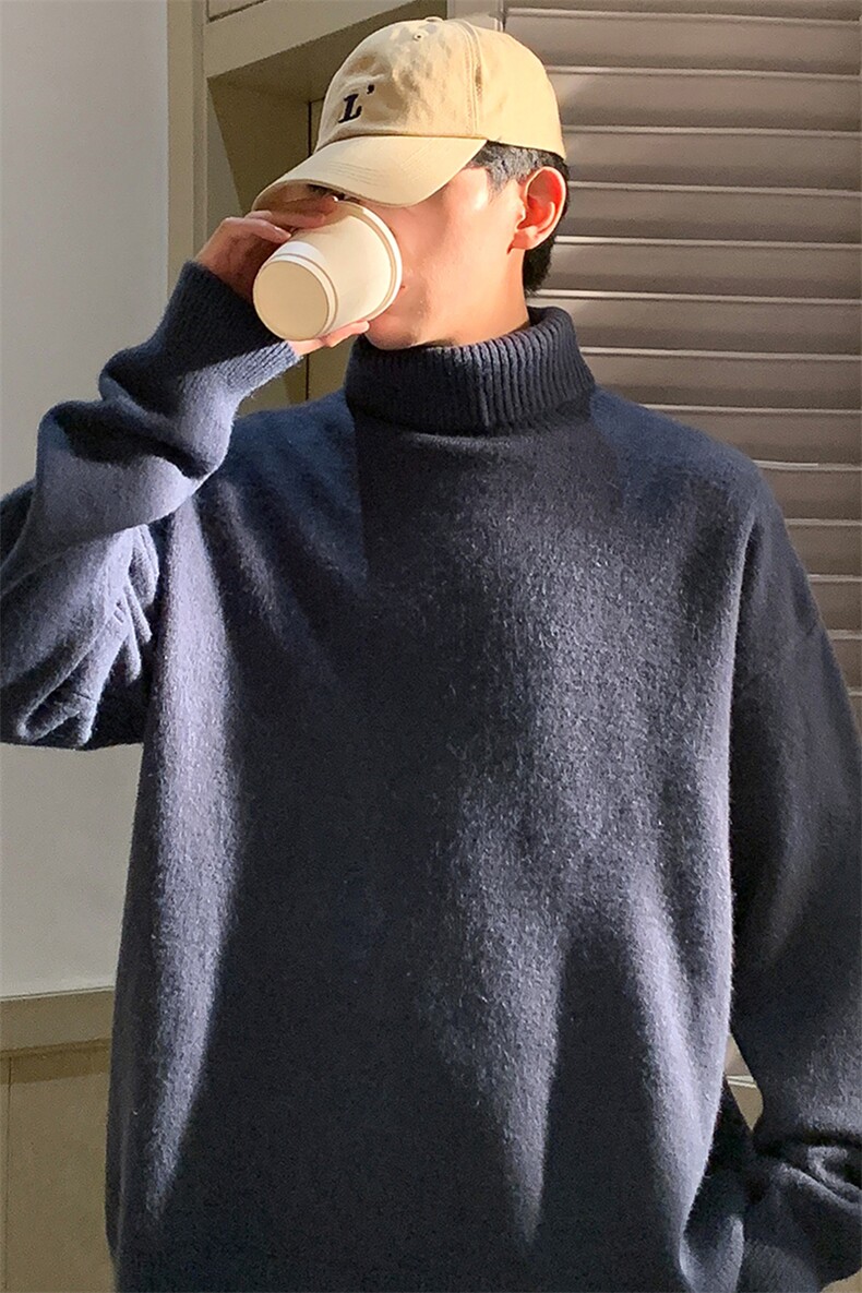 311B-1-3982-P41控79重磅港风套头高领春色大码针织毛衣外套男,男装针织衫/毛衣,星座311B-1