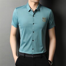 新款2023夏季男装上衣休闲百搭短袖宽松衬衫男士衬衣潮流，男装衬衫，电商B212（原钱塘6029）