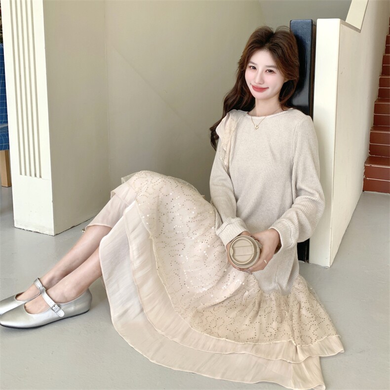 26春新款现-优雅亮丝小众设计感华夫格连衣裙2611-P180K288,女装连衣裙,2B190