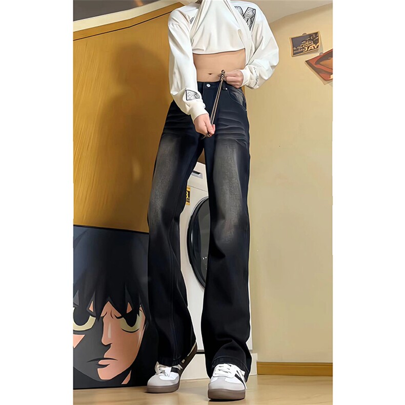 秋季美式ins高街hiphop重工艺水洗微喇复古蓝牛仔裤货号K2320P55,男装牛仔裤,电商A063