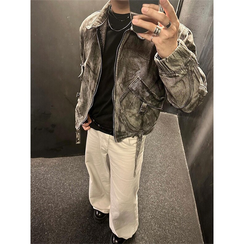 [有货]美式复古牛仔外套痞帅翻领工装夹克JK8957特P87,男装工装外套,星座908-1