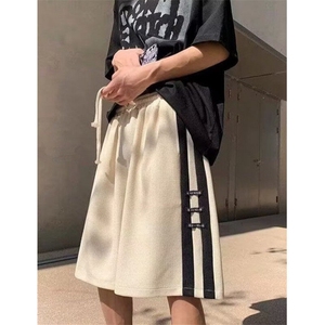 夏季短裤男篮球运动条纹拼色直筒宽松大码美式五分裤子 KR100图片