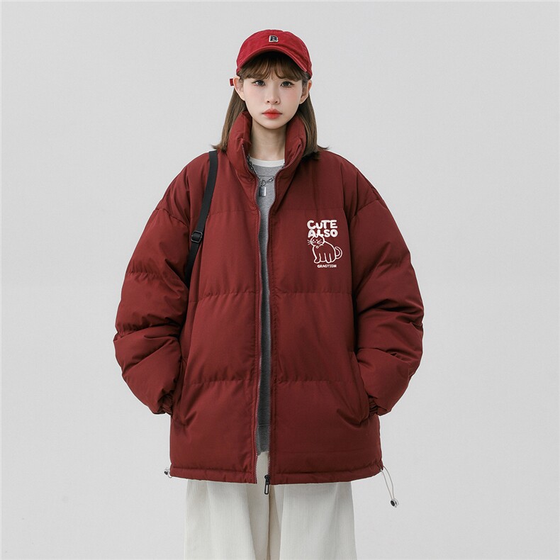 中性风冬季时尚百搭宽松字母印花棉服外套MY2081特批65控98,男装棉衣,A247A