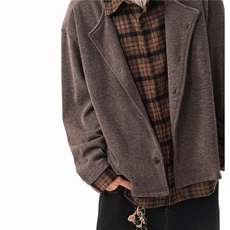 JK728-S-2XL-特P68-现货！假两件拼接新贵衬衫针织衫外套，男装针织衫/毛衣，星座1811B