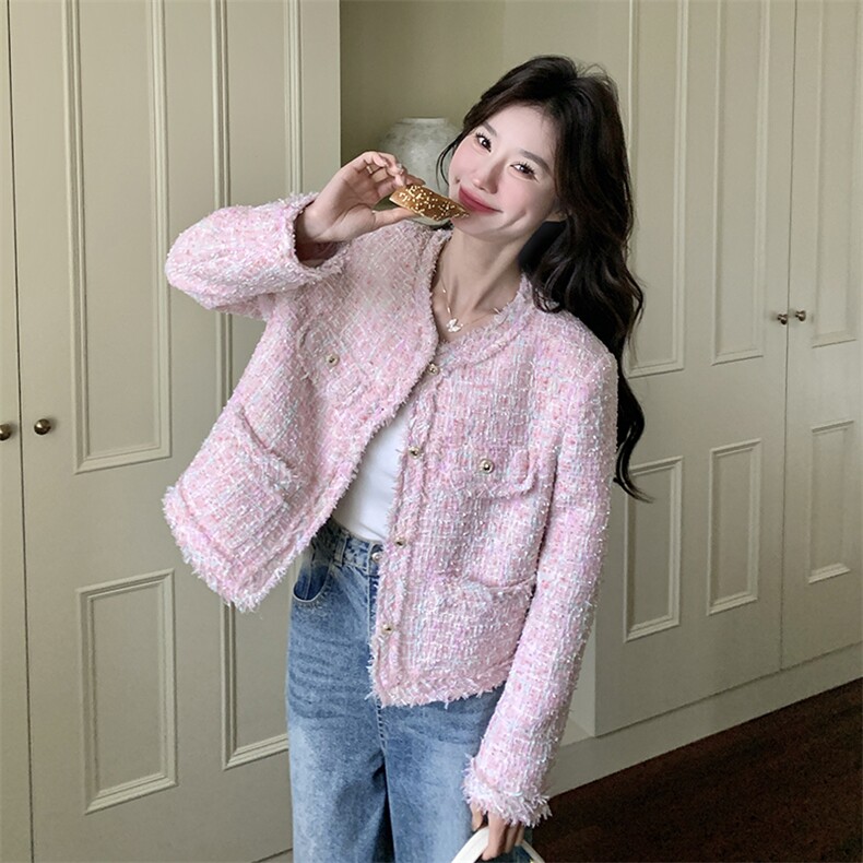 现货新款花色小香风外套25022P155K228,女装短外套,2D035