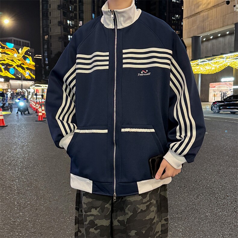 F639P70撞色户外夹克男秋高街潮牌复古外套小众宽松休闲立,男装夹克,星座512-6